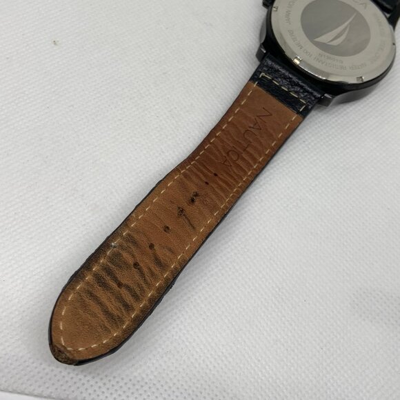 Nautica Men's N13601G South Coast Date /day wrist watch black tone 45mm running - Picture 8 of 8